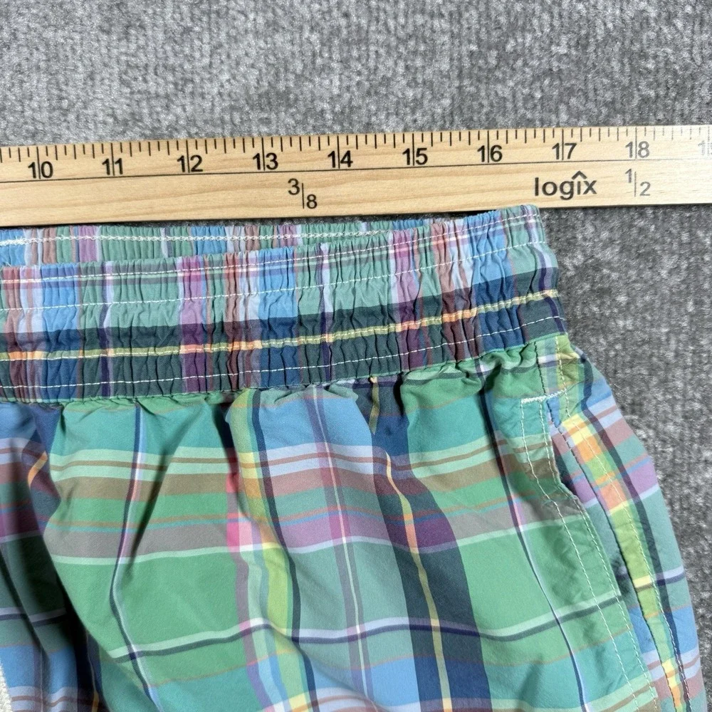 Polo Ralph‎ Lauren Swim Trunks Men's XL Green Plaid Mesh Lined Drawstring